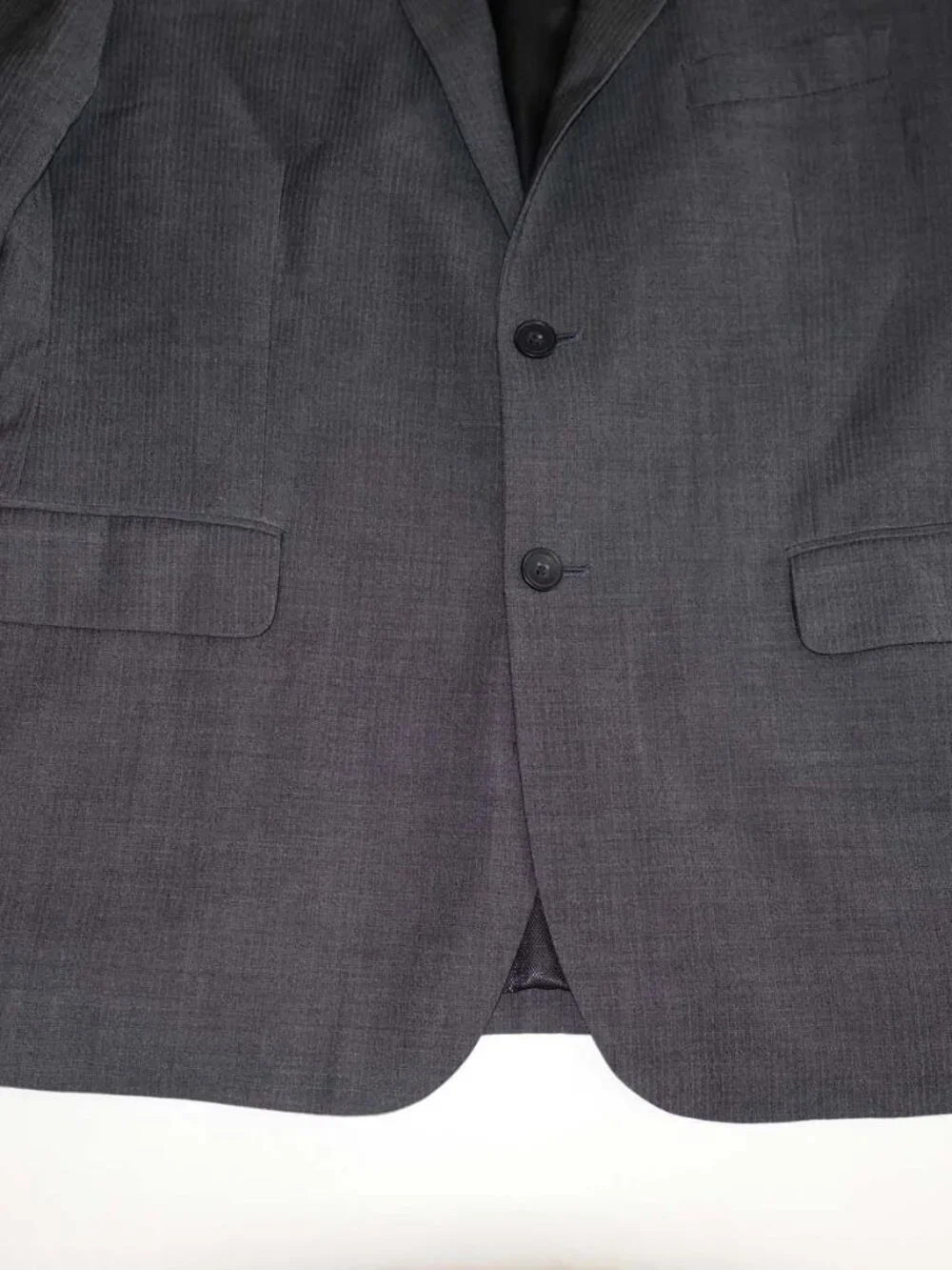 Kenneth Cole Men's Slim Fit 2 Button Suit Size 44 Short 38 x 28.5 Charcoal Gray